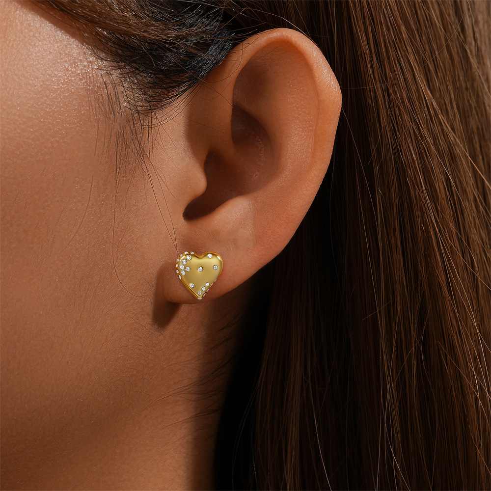 4g Weight 925 Sterling Silver Ear Needle Material Zircon Inlay Material Ear Studs Classification 1 Pair Quantity Holiday, Daily Occasion 925 Sterling Silver Material Heart Shape Pattern Women's Gender Plating Design Elegant, Simple Style Style 1 Pair 925 Sterling Silver Zircon Heart Shape Ear Studs 8