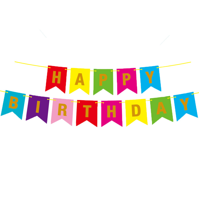 70g Weight Birthday Simple Style Classic Style Letter Paper Birthday Hanging Flag