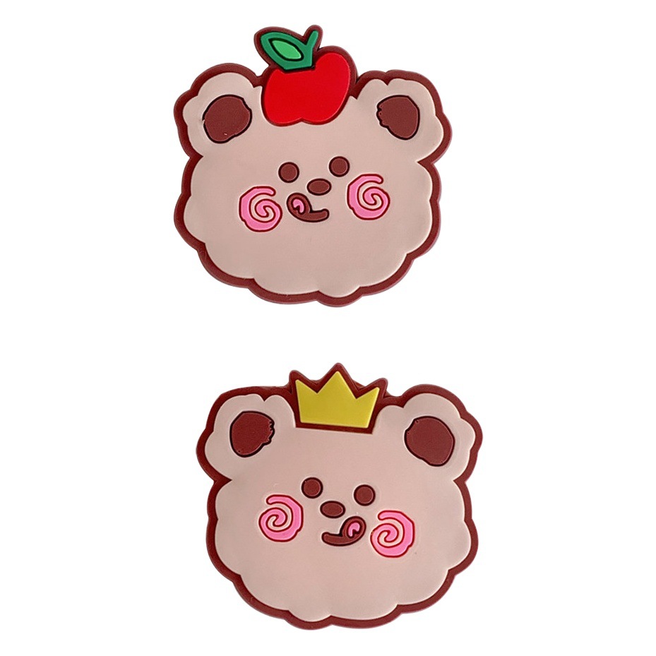 Pegatinas de goma suave creativas y lindas de dibujos animados, accesorios decorativos personalizados de oso y conejo, accesorios autoadhesivos DIY image 1