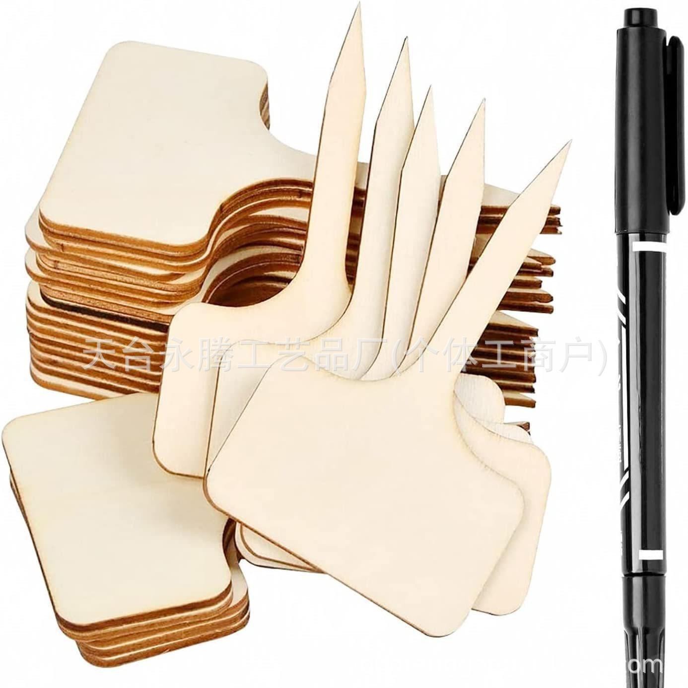 激光雕刻DIY图案创意小插牌多肉标识木牌木质园艺绿植装饰插牌