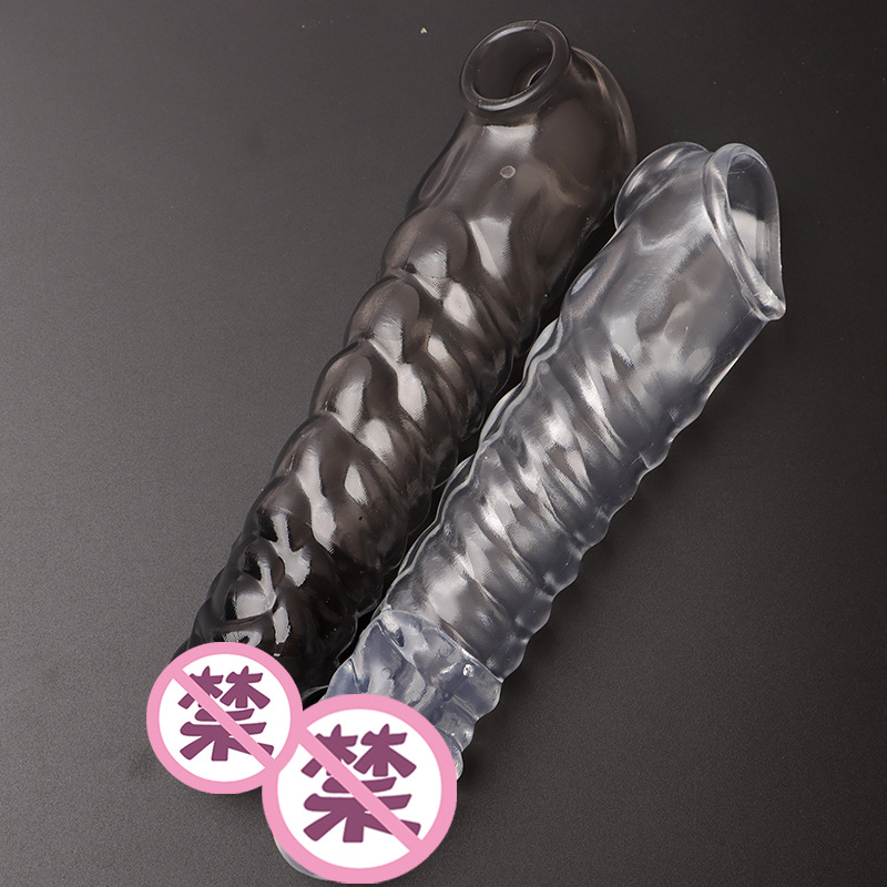 TPE Wolf-Tooth Penis Sleeve Extender, Textured Couples Toy with Vibration — detail image 31
