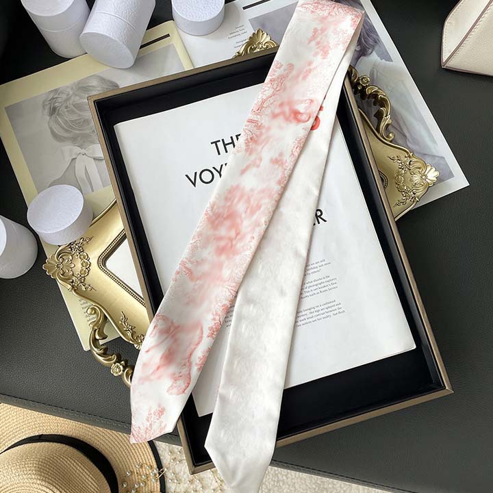 D versión alta 18 mm bufandas de seda cinta cinta delgada correa de pelo larga decoración pequeña bufandas animales de la selva H