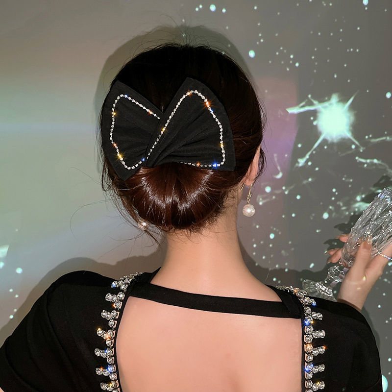 笑臉懶人扭扭夾盤發網紅2022年新款蝴蝶結丸子頭2020發飾