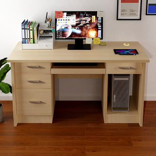 Office Computer Desk with Drawer Cabinet Boss Desk Staff Station Household Bedroom Desktop Solid Wood Size Desk