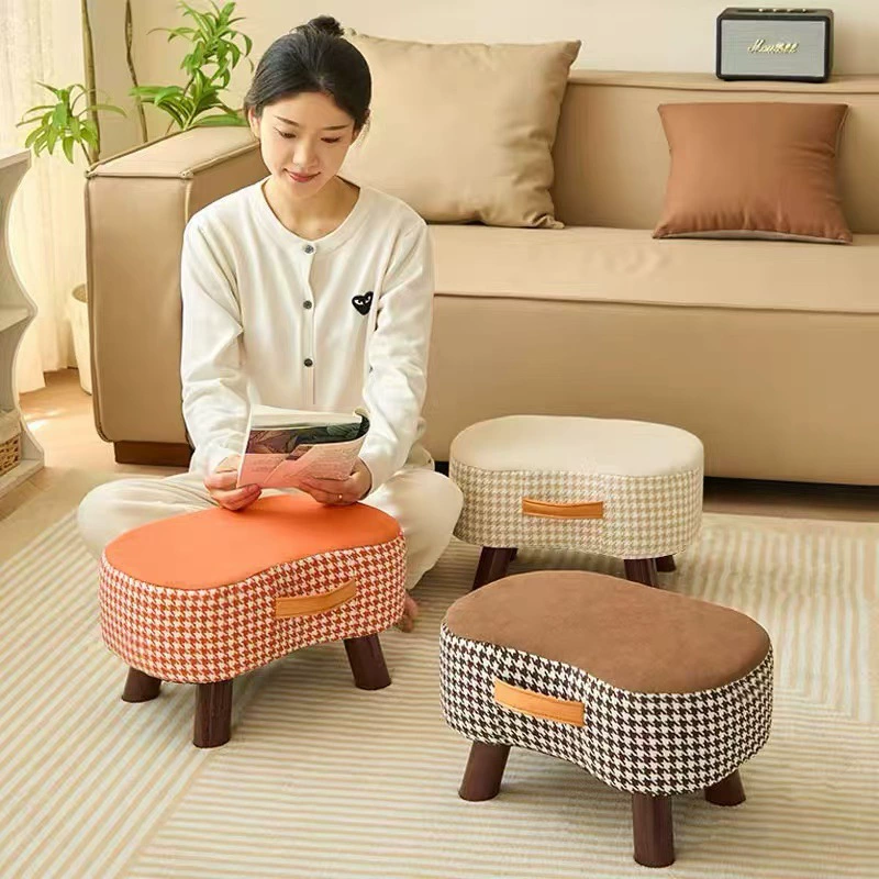 Маленькая табуретка для смены обуви табуретка красная мыльная табуретка гостиная маленькая скамья из цельного дерева