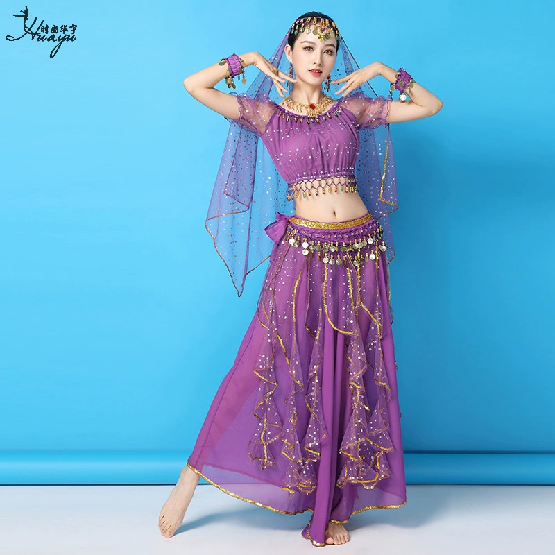 Huayu Dance 2025 новая оптовая буржуазная индийская танцевальная костюмная установка для взрослых женщин, бели танцевальный Xinjiang танца
