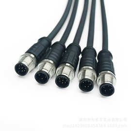 M12.2.3.4.5.6.8.12.17P编码.传感器连接线直头弯头PVC.PUR工业相