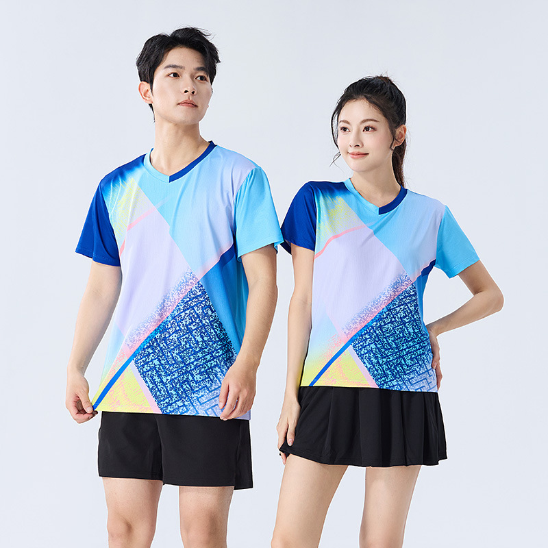 Summer New Badminton Clothing Sports suit Men's and Women's Team Air Volleyball Table Tennis Clothing Quick-drying Clothing Training Clothing Printing