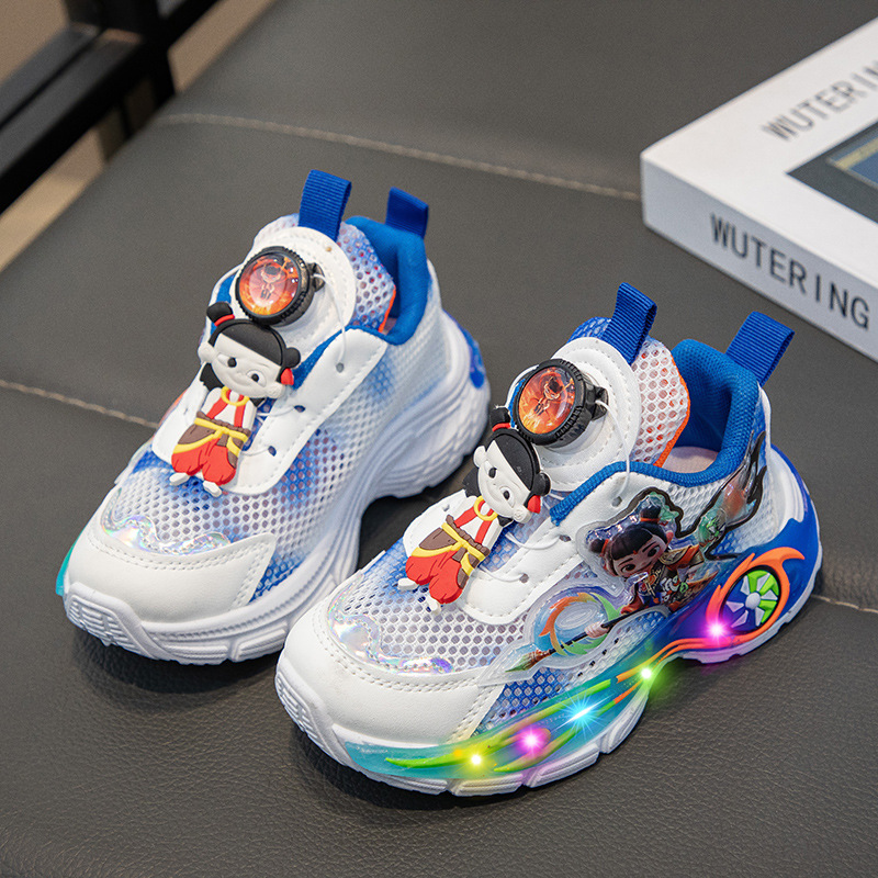 Zapatos deportivos para niños lindos y luminosos 2025 primavera nuevo estilo niños y niñas