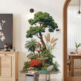 植物大树背景墙装饰贴纸亚马逊热销客厅沙发墙可移除墙贴画 69195