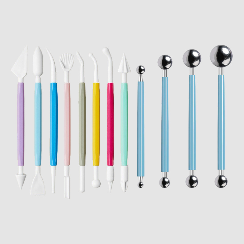 12종 세트(점토 도구 8색 믹싱 헤드 + 파란색 알약 스틱)