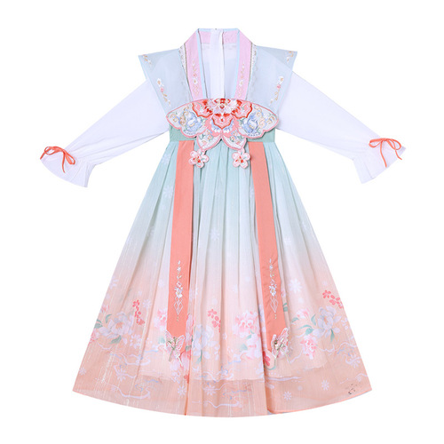 Hanfu little girl spring and autumn long-sleeve children's Chinese style ancient costume super fairy Tang suit ancient style girl dress summer skirt