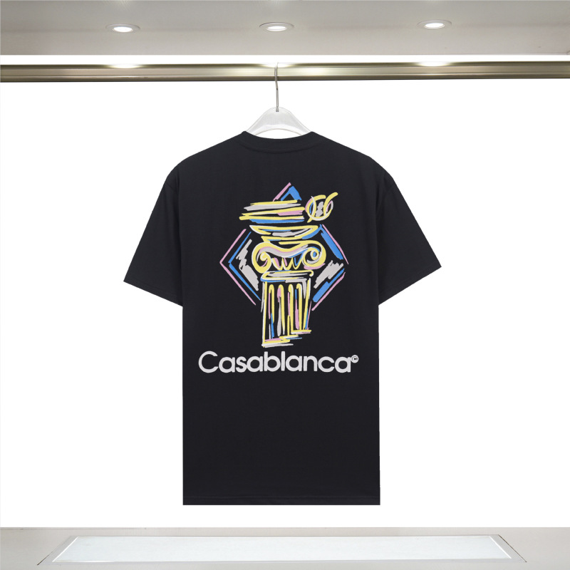 【260g】カサブランカプリント トレンド個性柄 メンズ レディース ゆったり半袖Tシャツ|undefined
