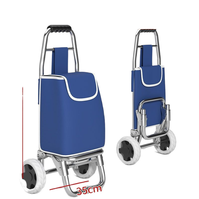 Carrito de compras para personas mayores, carrito de compras, carrito de compras, carrito pequeño, supermercado, remolque de equipaje portátil para el hogar, barra de tracción plegable, empuje manual