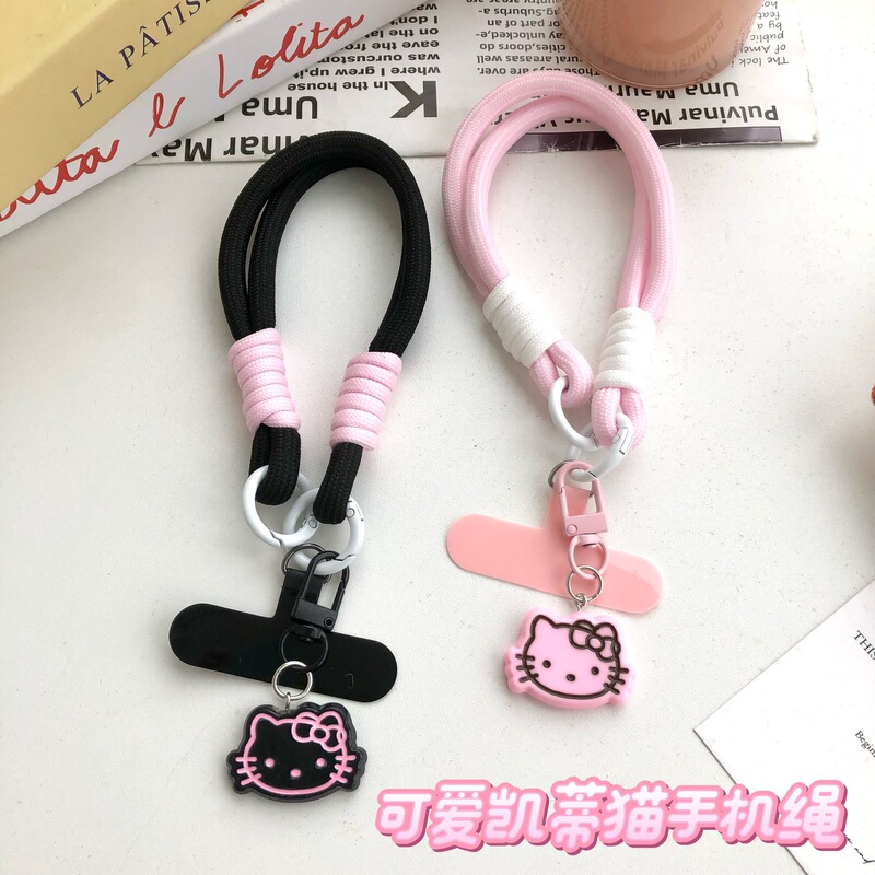 Dopamine Short Rope Cat Mobile Phone Lanyard Wrist Rope Colorful Card Pendant Clip Cartoon Cute Mobile Phone Rope