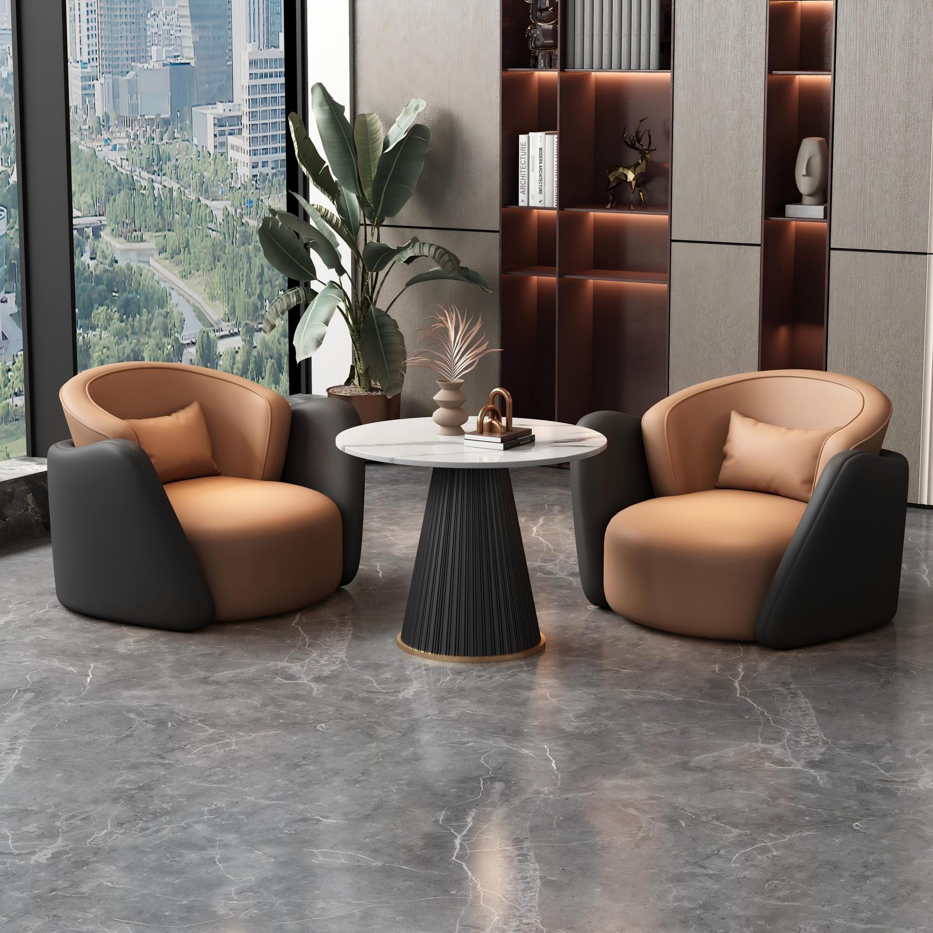 Mesa y silla de negociación sala de estar de lujo ligero sala de estar moderna mesa de recepción mesa de negociación oficina de ventas salón de belleza recepción