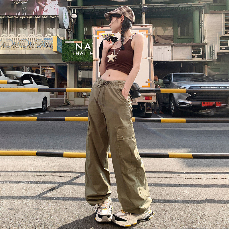 American Loose All-match Overalls Women's 2024 New Spring and Summer Thin Straight Leg Sports Casual Pants for Women