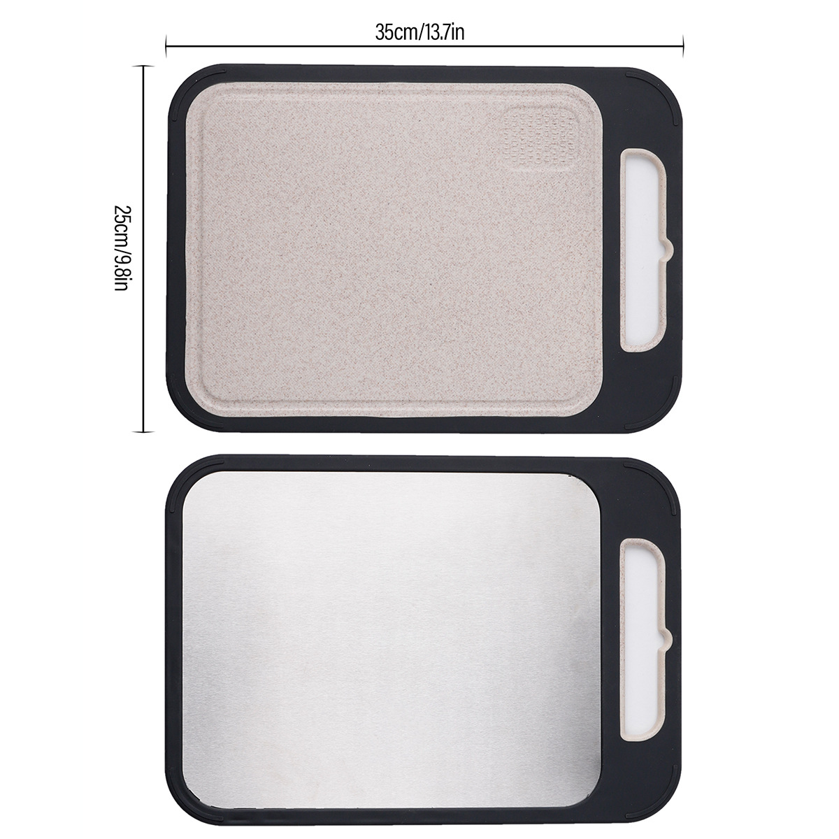 Ventas transfronterizas de acero inoxidable 304 tablero de platos de doble cara con bordes para descongelar tablero de platos con ranura de jugo tablero de platos de clasificación