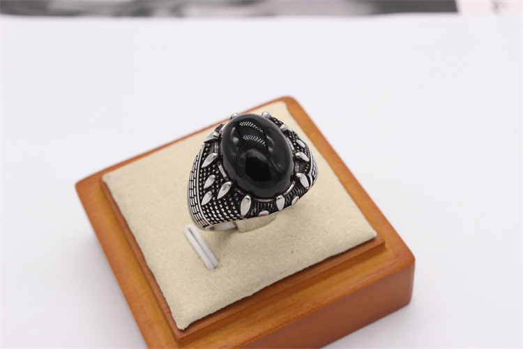 20g Weight Gem Inlay Material Rings Classification 12, 7, 8 Ring Size 1 Piece Quantity Daily, Party Occasion Titanium Steel Material Geometric Pattern Men's Gender Retro, Vintage Style Style Men's Retro Vintage Style Rings Geometric Titanium Steel Gem Men Signet Rings 8