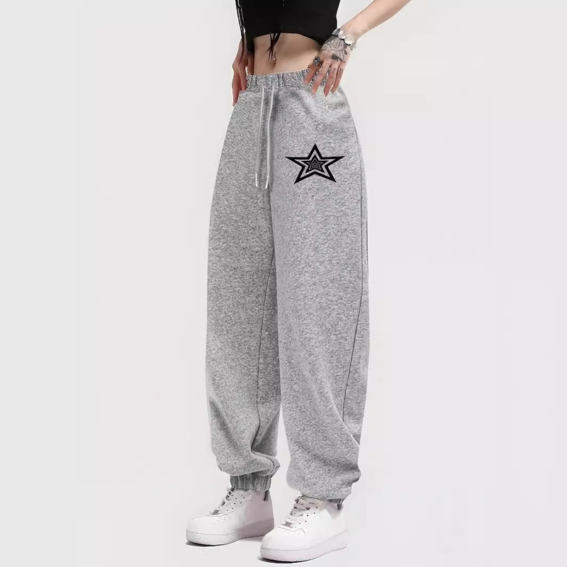 All-Match Fashion: Women's Star Print Street Wear Jogging Pants-Durable, Stretchy and Comfortable for All Seasons