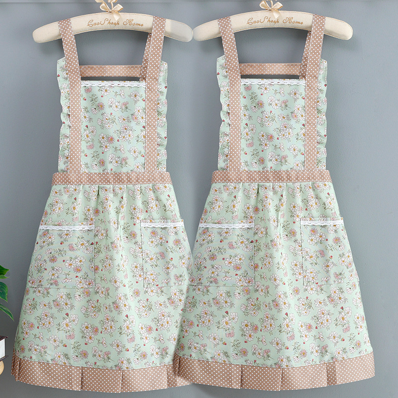 Estilo coreano nuevo impermeable lindo floral delantal transpirable hogar cocina cintura de las mujeres de moda pequeño fresco resistente al desgaste