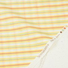 日本进口60支平纹棉布料条纹印花手工DIY 服装衬衫面料全棉纯棉