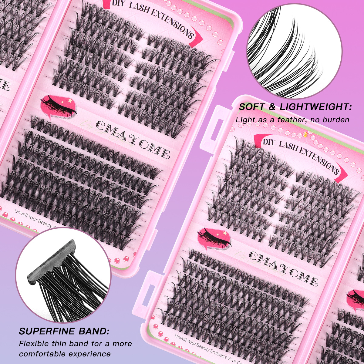 Hot-Selling 456 Dense D-Curve Single False Eyelashes 10-16mm DIY Segmental Self-Extension Natural Cluster Lashes_voghion.com