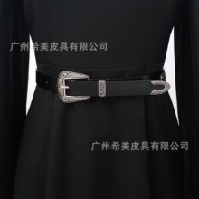复古雕花休闲细腰带女款潮流时尚服装配饰皮带搭牛仔裤裙子欧美风