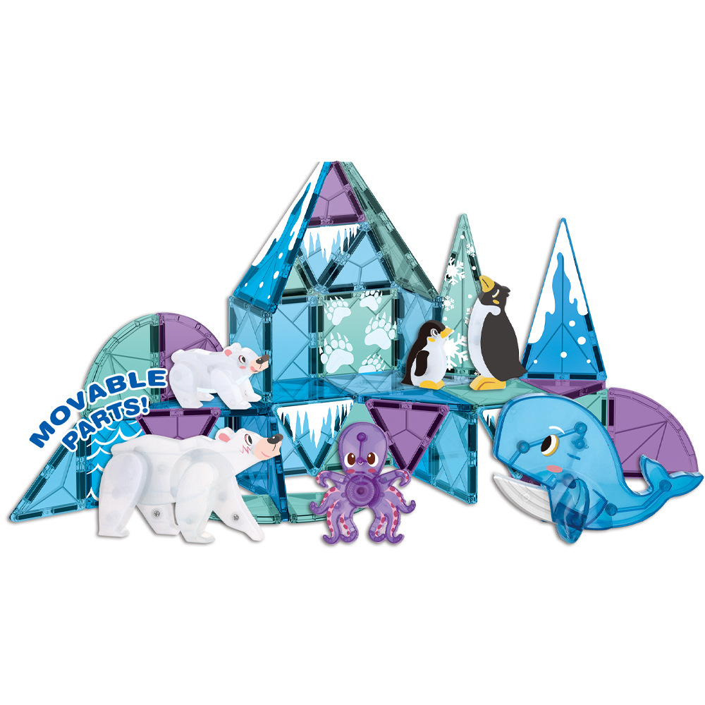 Diamond Toddler Ocean Theme Stained Glass Children's Building Educational Magnetic Toys Magnetic Assembly Combination Building Blocks