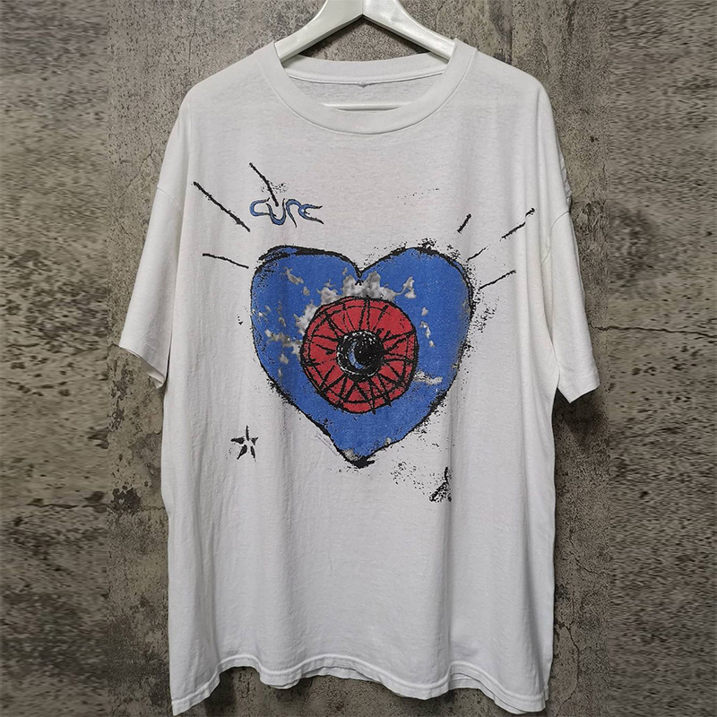 The Cure Band Niche Punk Lazy Style vintage Retro Street Short Sleeve Men's and Women's Cotton T-Shirt