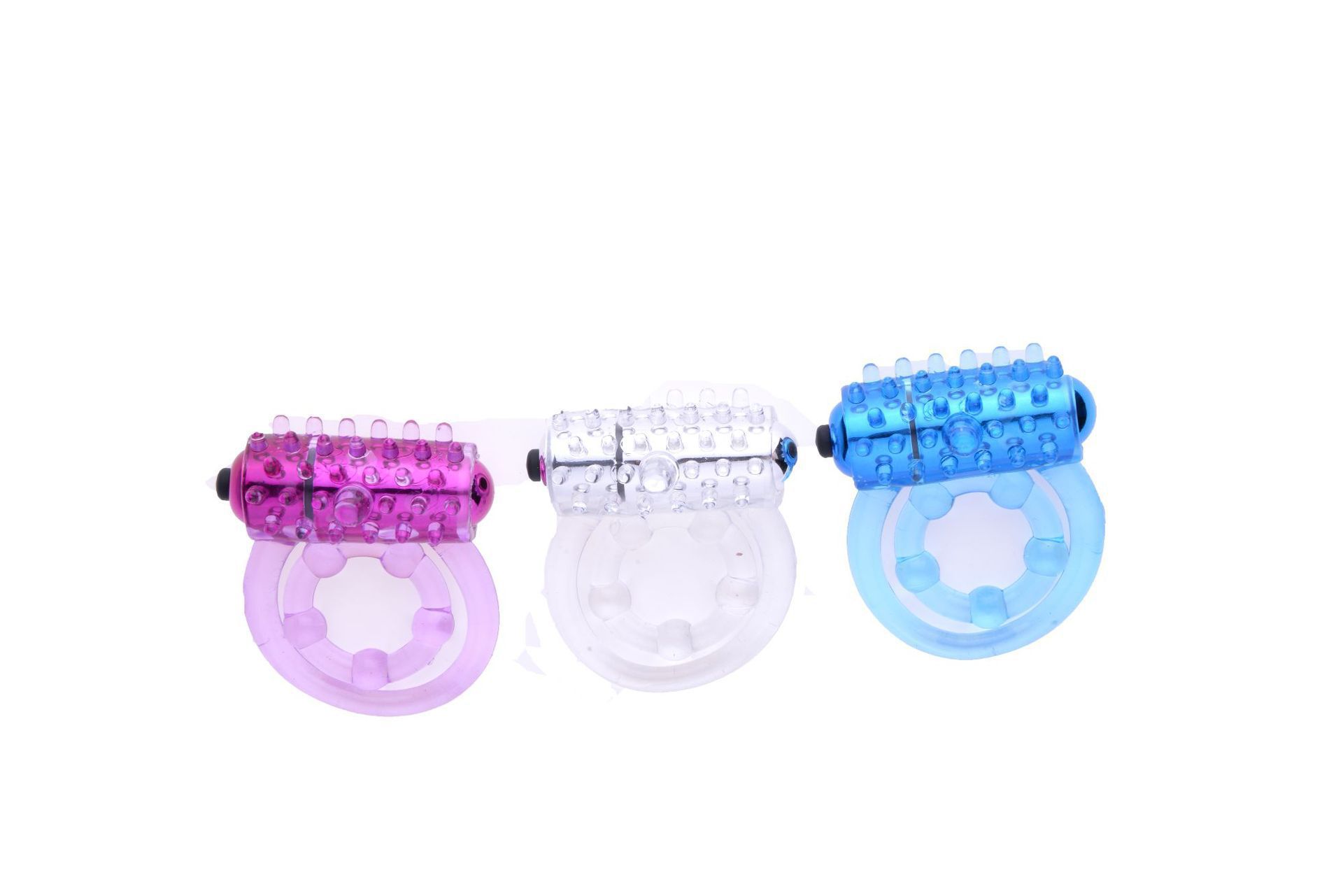 Concentric Double-Ring Vibrating Cock Ring, Textured TPE Delay Ring for Men — detail image 10