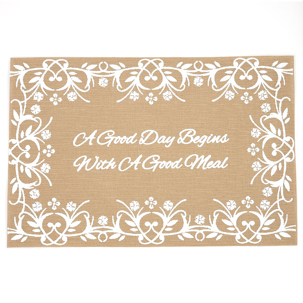 Nuevo Lino placemat PVC Montaña Rusa serigrafía Totem flor antideslizante Placa de aislamiento estera cafetería hogar estera decorativa