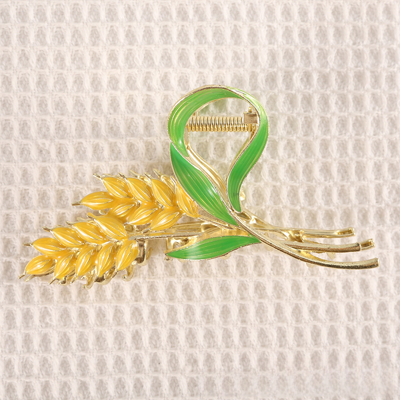 Fermaglio per capelli a forma di spiga di grano con design a forma di squalo ~ Fermaglio per capelli da donna con grande elegante fermaglio per capelli per la parte posteriore della testa, estivo_voghion.com