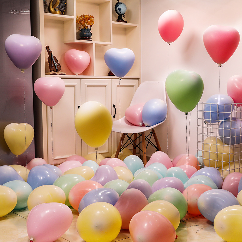 Heart-shaped macaron balloons birthday love declaration party decoration wedding room arrangement wedding celebration supplies wholesale