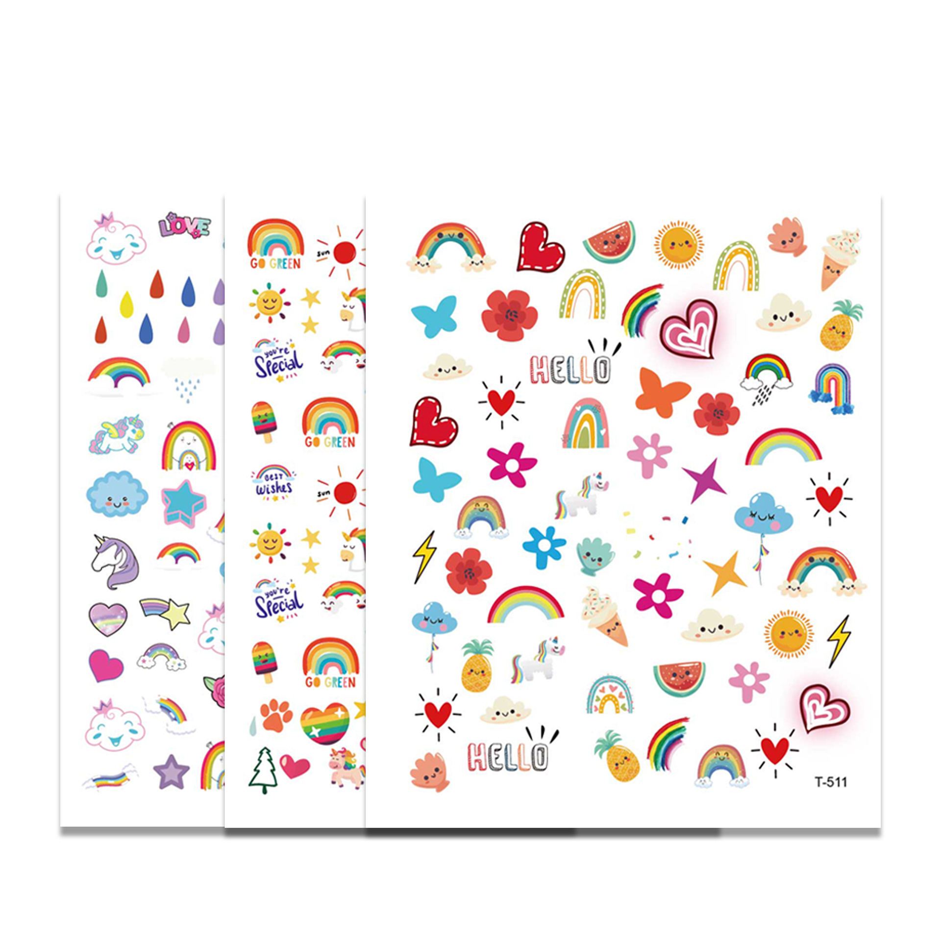 Internet celebridad nuevo Pequeño Libro Rojo Arco Iris uñas pegatinas elegante mismo estilo uñas pegatinas papel con adhesivo DIY uñas calcomanías