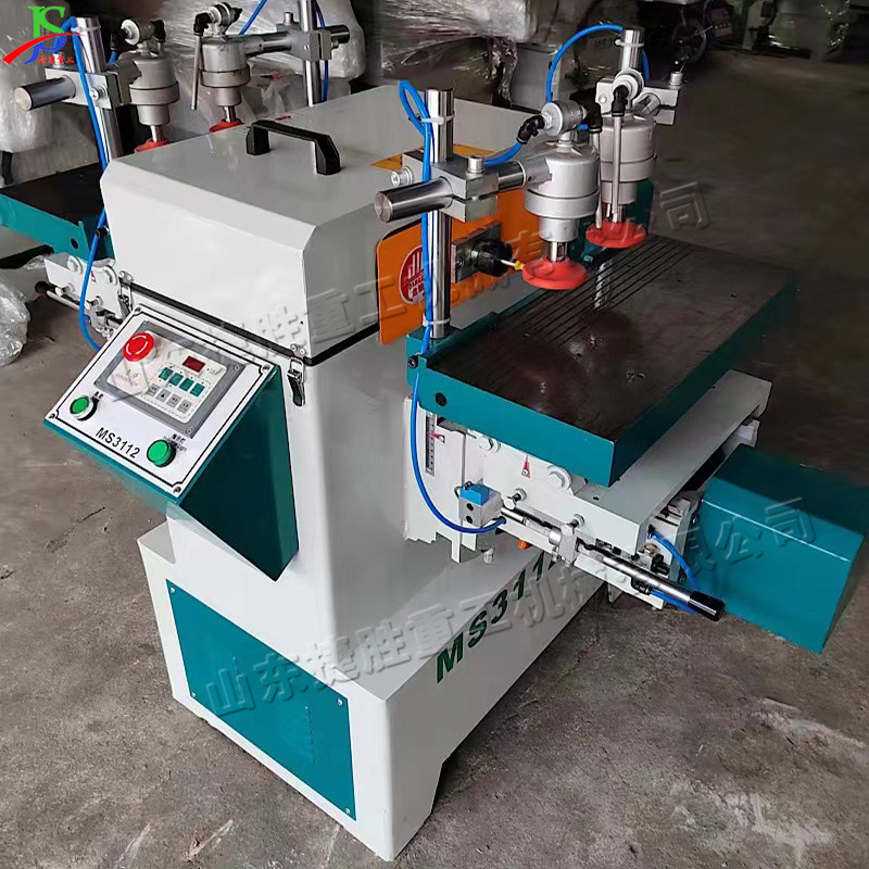 Horizontal de doble extremo espiga y máquina tragaperras carpintería Tenon automática máquina de perforación mesa y silla banco de escritorio de doble extremo de ranura de la máquina