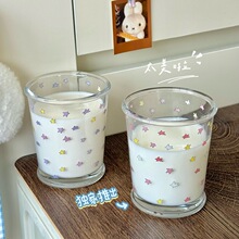 ins风彩色星星水杯少女心可爱玻璃杯大容量早餐杯牛奶杯咖啡杯子