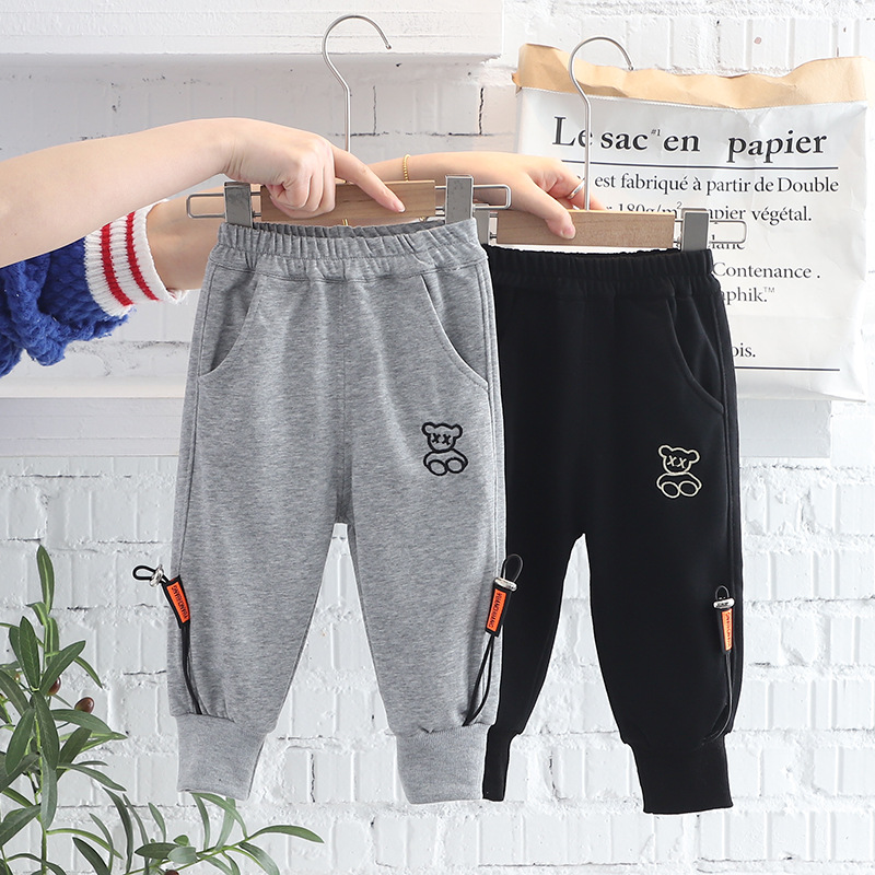 Sports Solid Color Cotton Boys Pants display picture 1