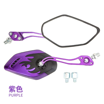Reversing Mirror Flame Pattern — Motorcycle rearview mirror - flame-rearview-mirror-2680-purple