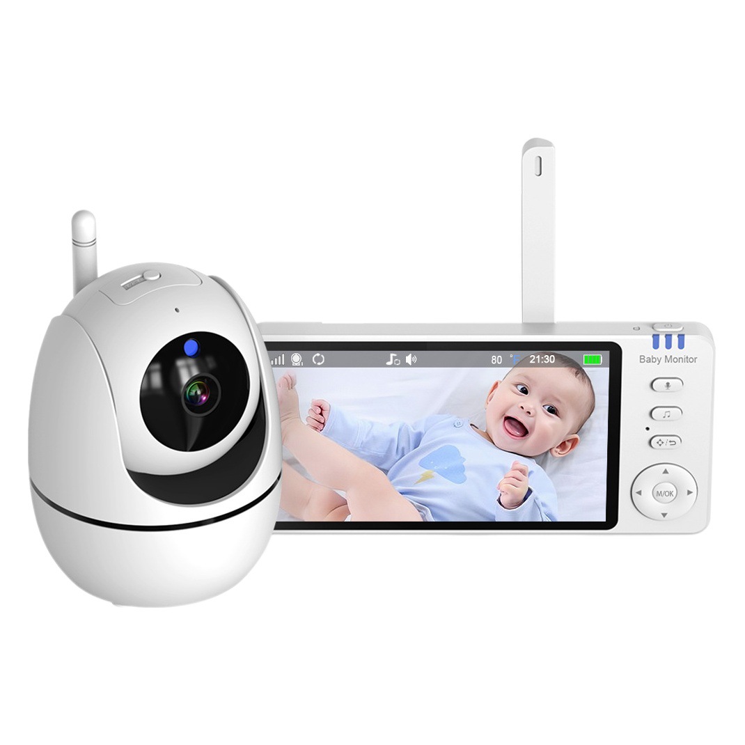 In-Stock Direct Shipment 5-Inch 720P Offline Baby Monitor 2.4g Fhss Wireless Pan-Tilt Night Vision Two-Way Audio