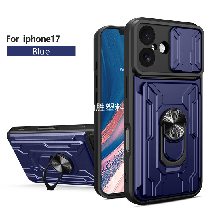 Suitable for Apple iPhone 18Pro Card Holder Case 18Air 18Promax Multifunctional Stand Push Window Hard Case Suitable for Apple iPhone 18Pro Card Holder Case 18Air 18Promax Multifunctional Stand Push Window Hard Case