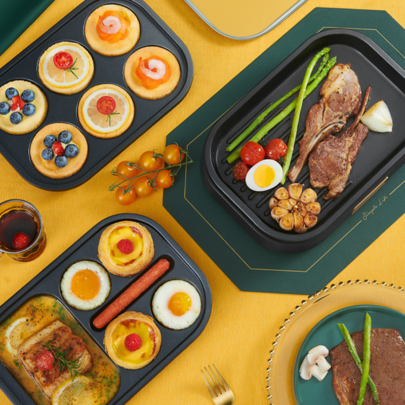 O ran non-stick flat pan for home use, suitable for eggs Benedict, pancakes, and small four-hole egg pan.