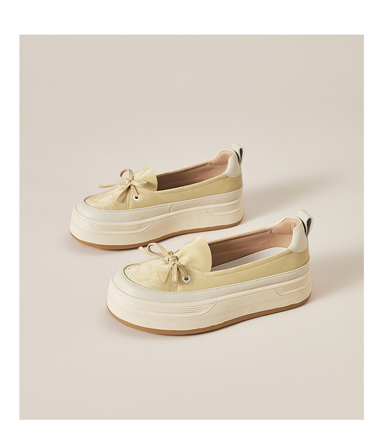Giày lười đế dày nữ hè 2025 – sneaker đế xuồng mềm, form thể thao — 4625101494m màu/chiều cao gót 4CM, 4625404007m màu sắc/Chiều cao gót 4CM, 4625101072 đen/gót cao 7CM, 4625404007 Màu vàng / Chiều cao gót 4CM chi tiết 8