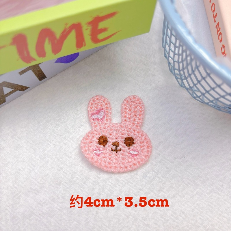 小動物刺繍布貼り子供服靴帽靴下装飾アクセサリーニット刺繍ウサギDIY髪飾り|undefined