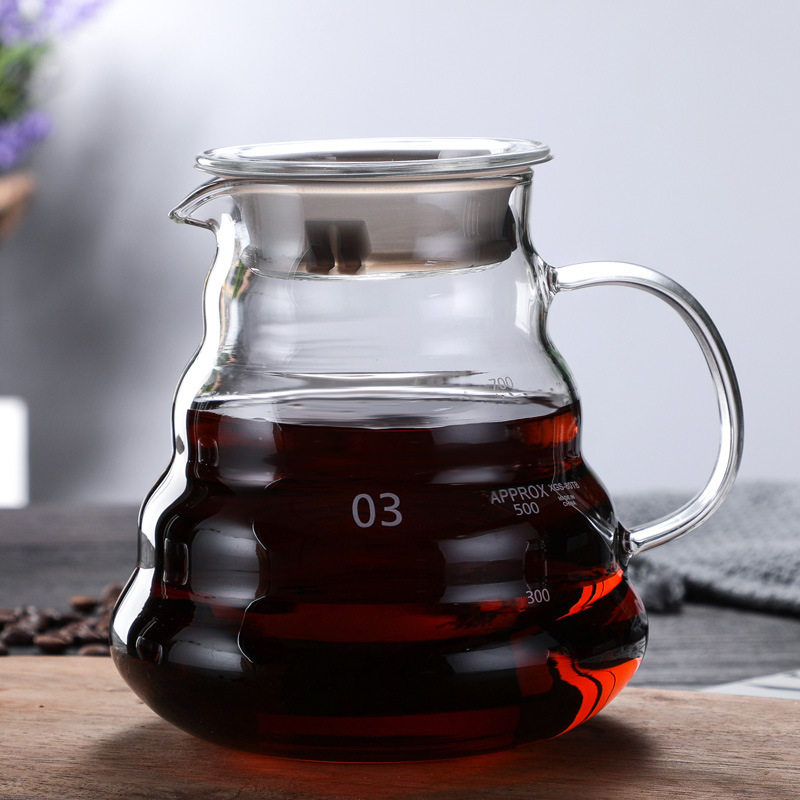 Fabricante directo de vidrio para compartir cafetera conjunto de cafetera de agua de mano taza de filtro de nube cafetera de moca explosión doméstica comercial