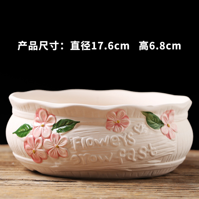 Large Diameter Creative and Unique Hand-Painted Succulent Plant Pots, Coarse Ceramic Flower Pots Wholesale