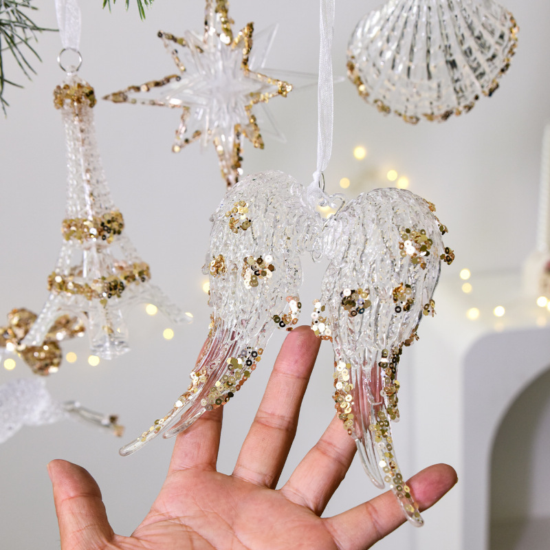 NUCHI クロスボーダー クリスマス装飾 アクリル クリスタル ペンダント スノーフレーク ガーランド クリスマスツリー 小さなペンダント|undefined