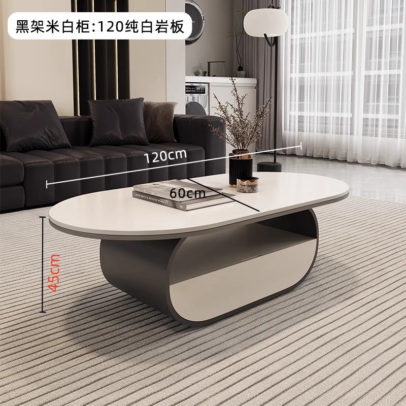 Nuevo hogar moderno simple y lujoso mesas combinadas de moda mesa de té sala de estar de roca elíptica completa