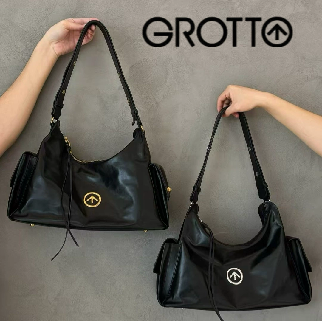 Сумка GROTTO Gele 25-летняя новая «тост» хобо, растительного дубления кожа, городская подмышечная складчатая одноплечевая сумка через плечо, мягкая сумка