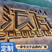 不锈钢三维立体双层夹心发光字斜面烤漆3d户外广告牌景观落地定做